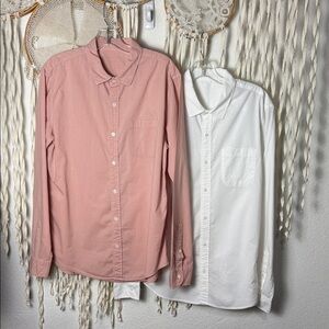 Outerknown Set of Two Men's Long Sleeve Cotton Button Down Shirts Size Large